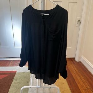 Black washable silk button-down size XL